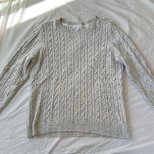Charter Club Knit sweater white grey